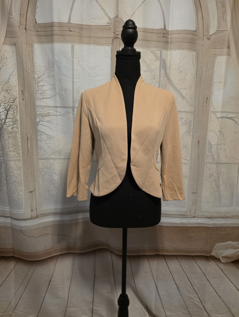 Kohl's Peach Open-Front Cropped Blazer